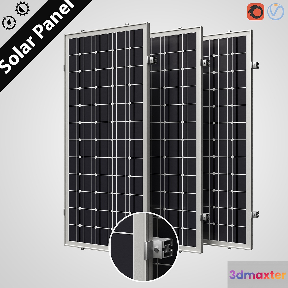 Solar panel 3D Max