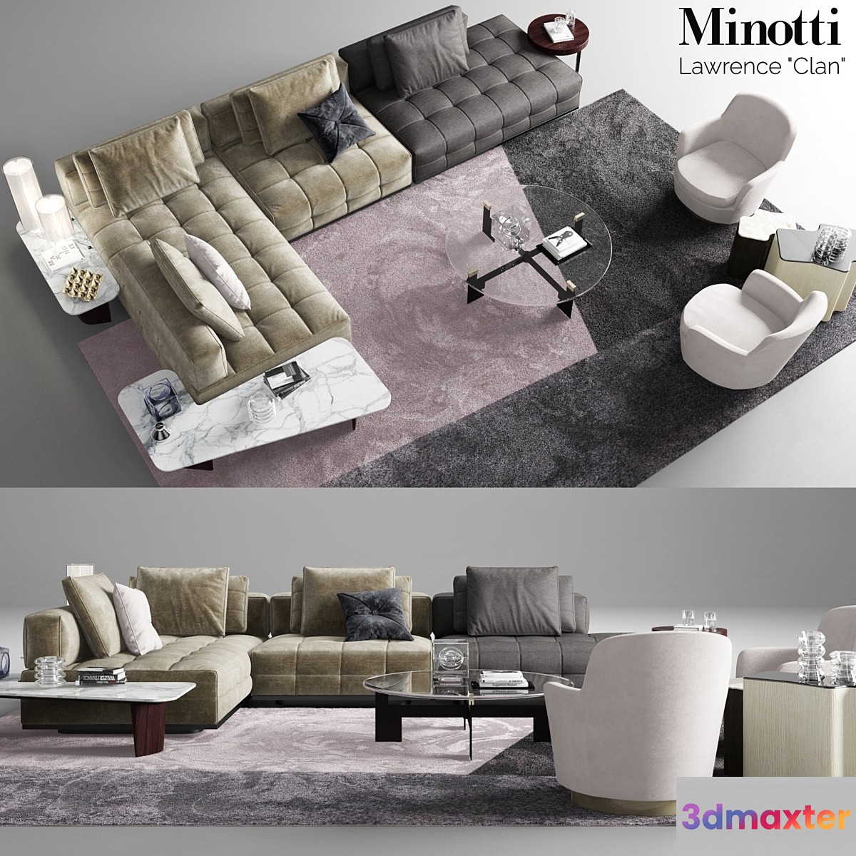 Minotti Lawrence Clan Seating 2 3D Max