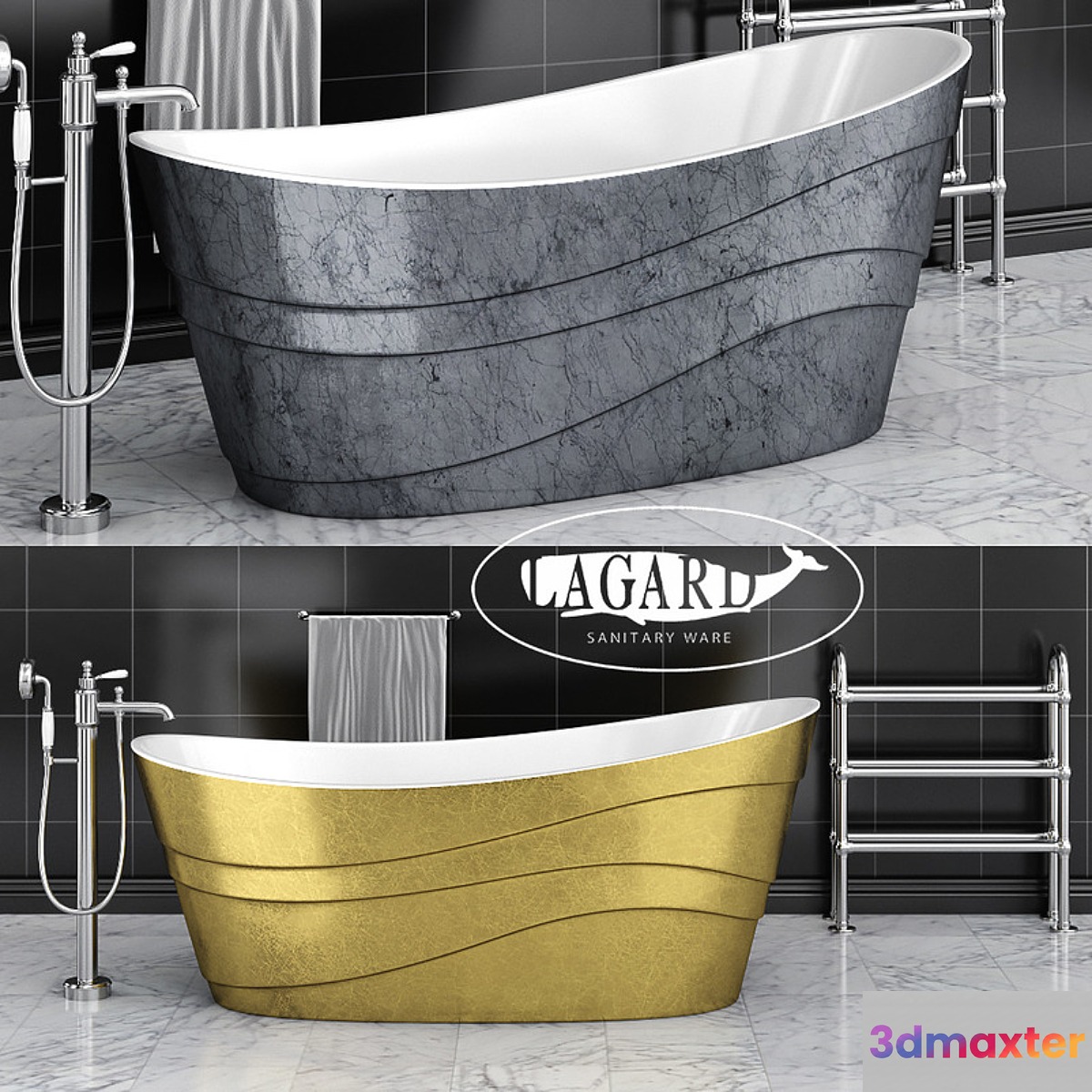 Acrylic bathtub Lagard Alya 3D Max