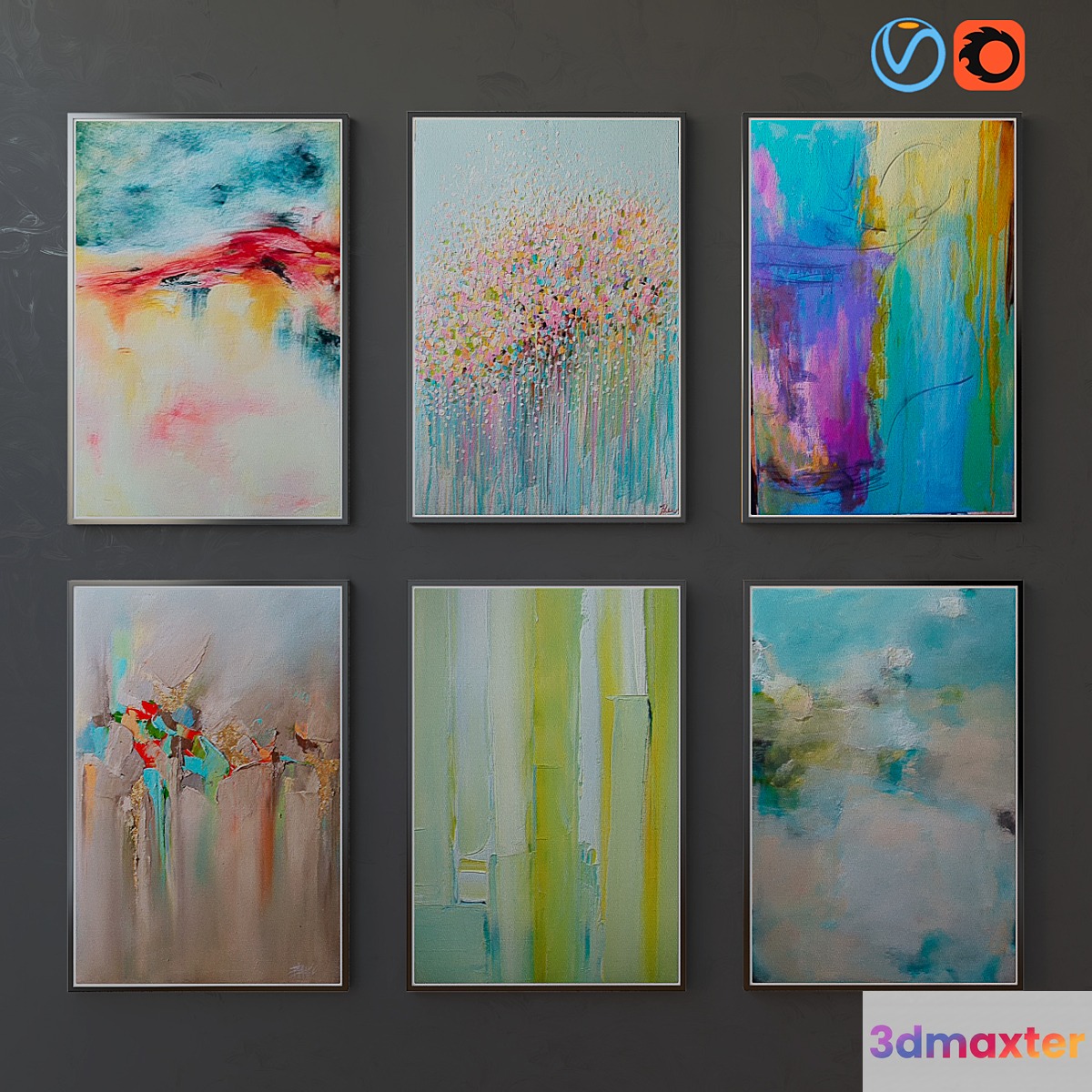 Collection of paintings abstract art part 6 3D Max