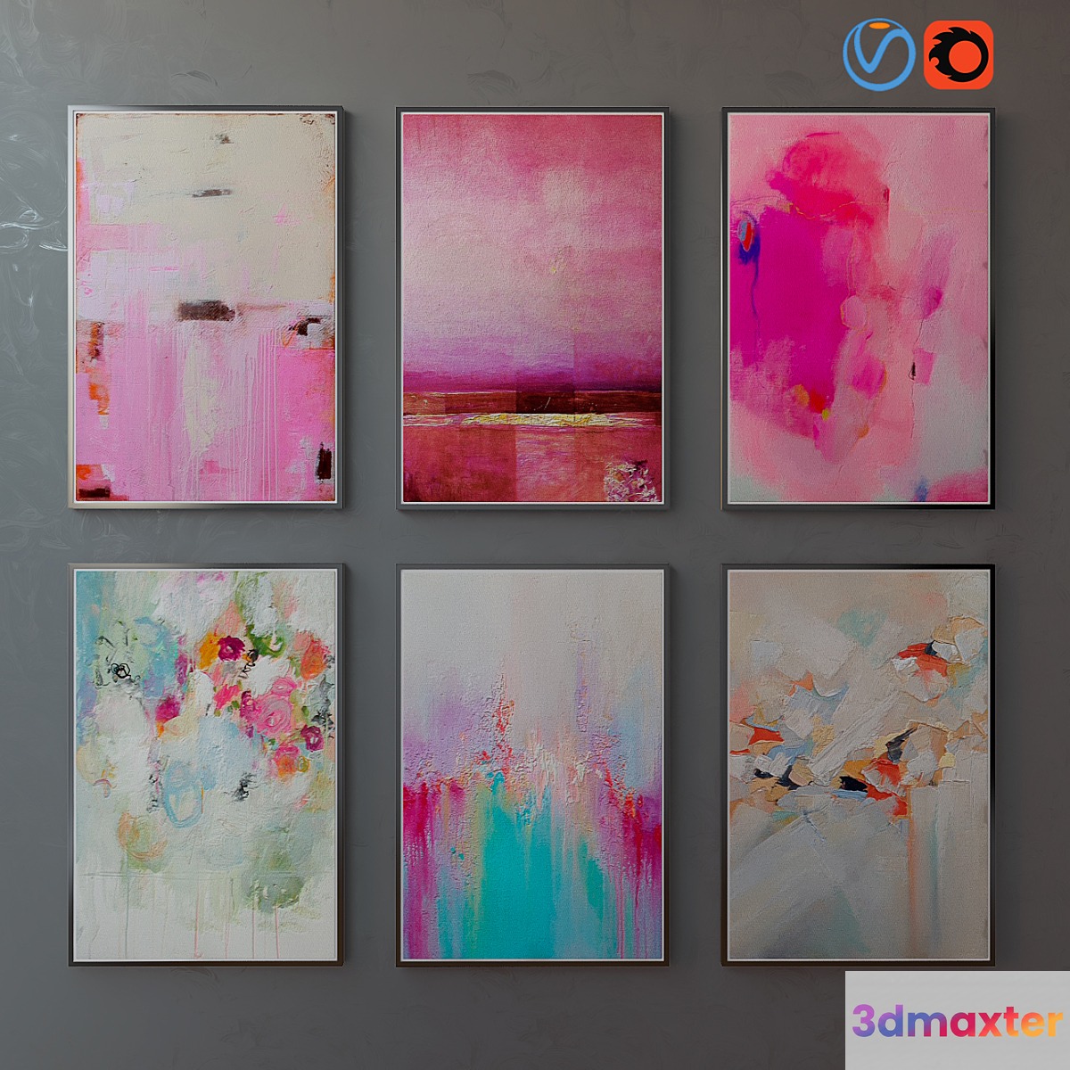 Collection of paintings abstract art part 7 3D Max