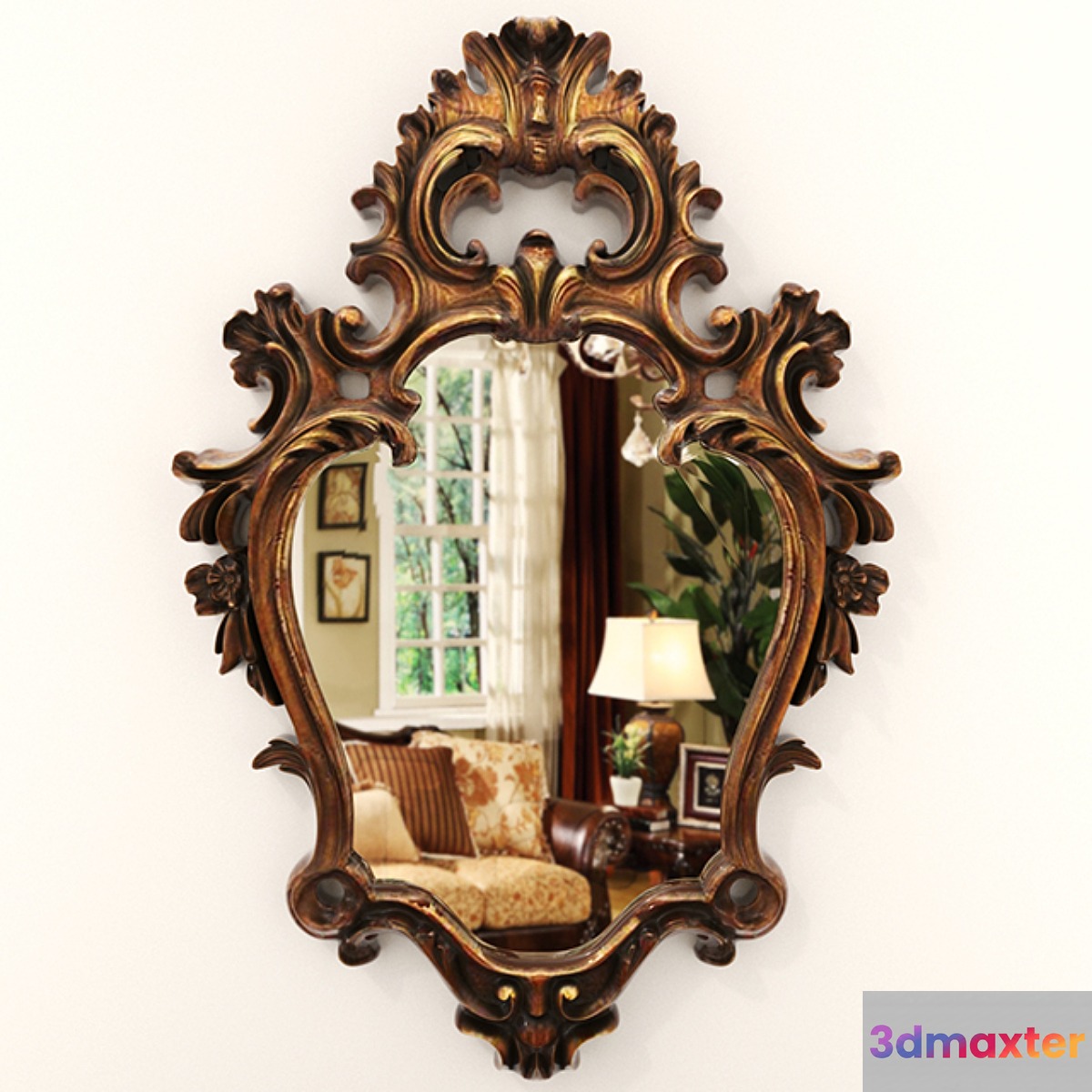Giltwood mirror frame 3D Max