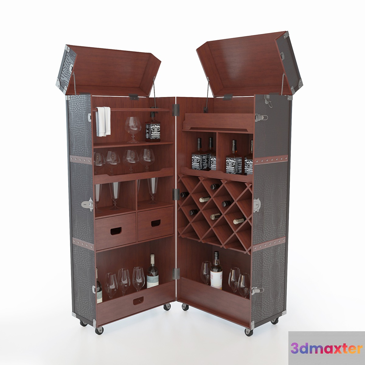 Closet-suitcase bar 