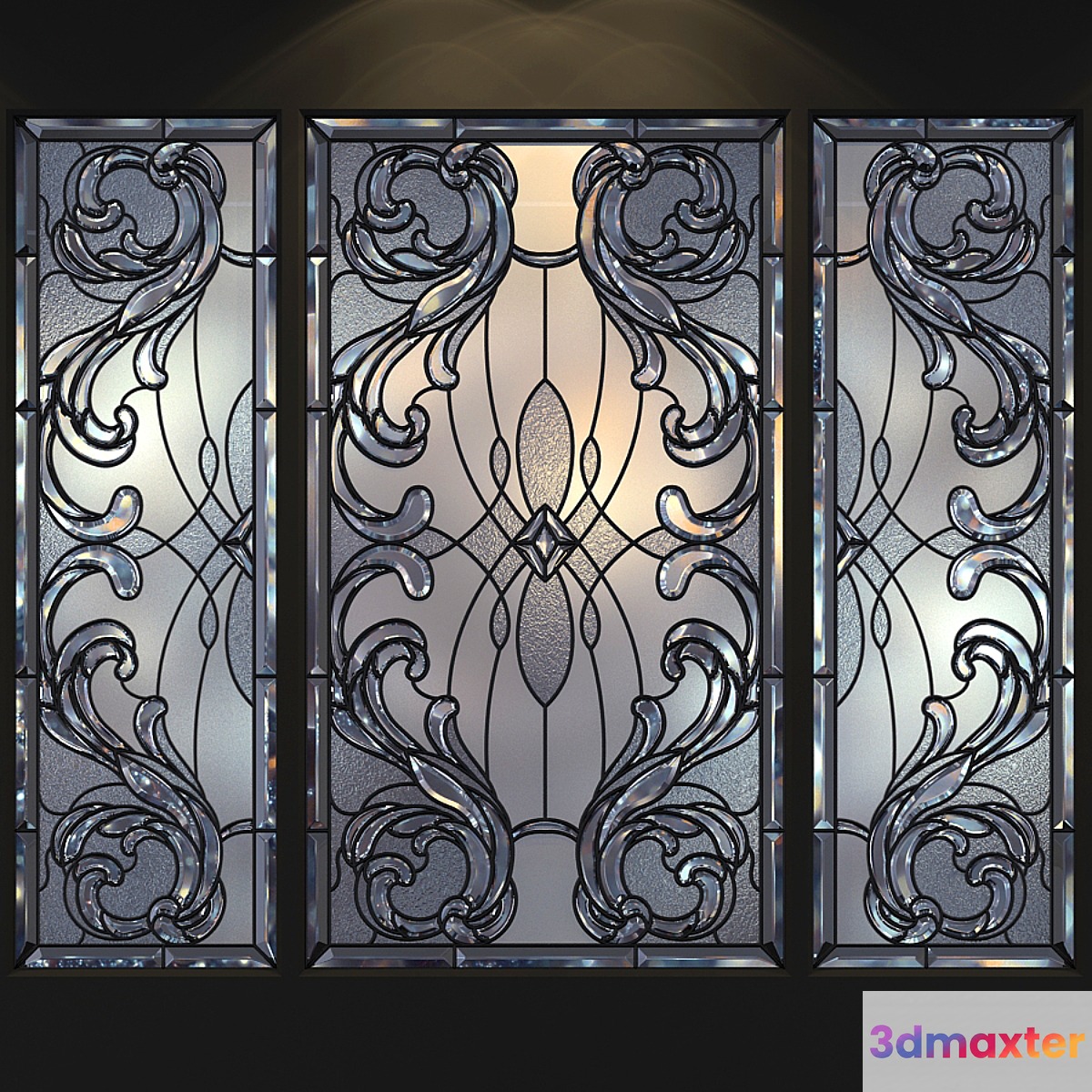 A set of stained glass. 3D Max