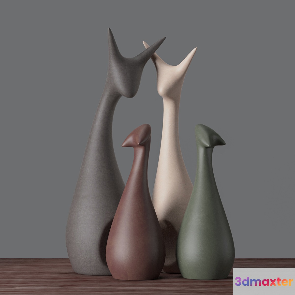 Decorative family of cats BHM beihanmei 3D Max