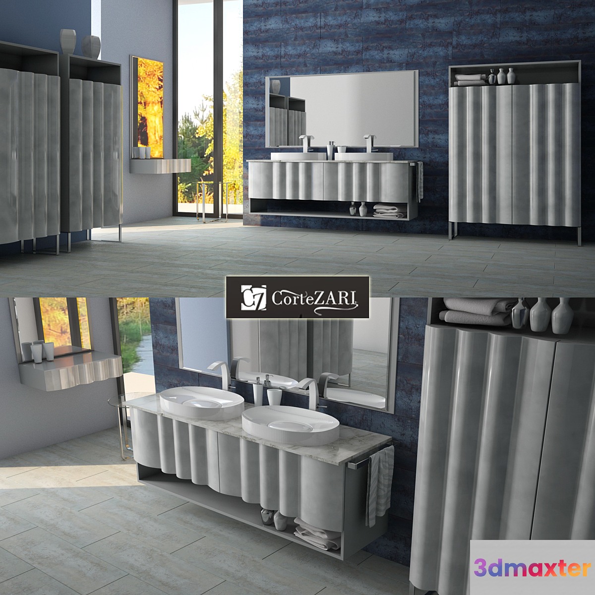 Bathroom furniture Zoe Gold CORTEZARI Italy 3D Max