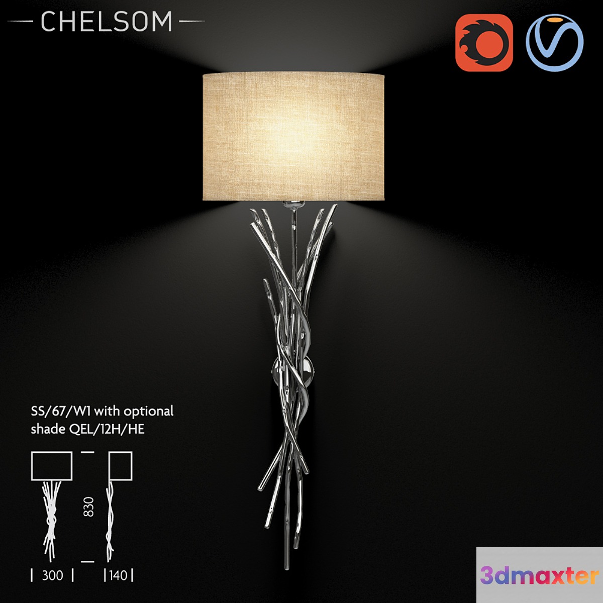 Chelsom Silver Sculpture SS 67 W1 wall lamp 3D Max
