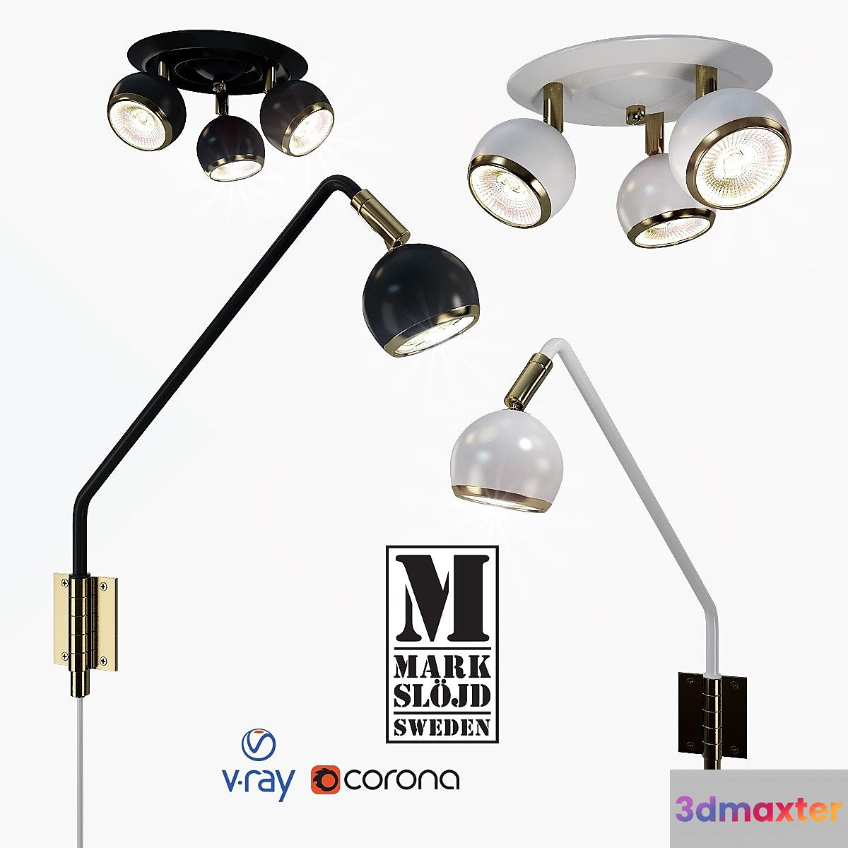 Lamps from the company Markslöjd Sweden model Coco. 3D Max