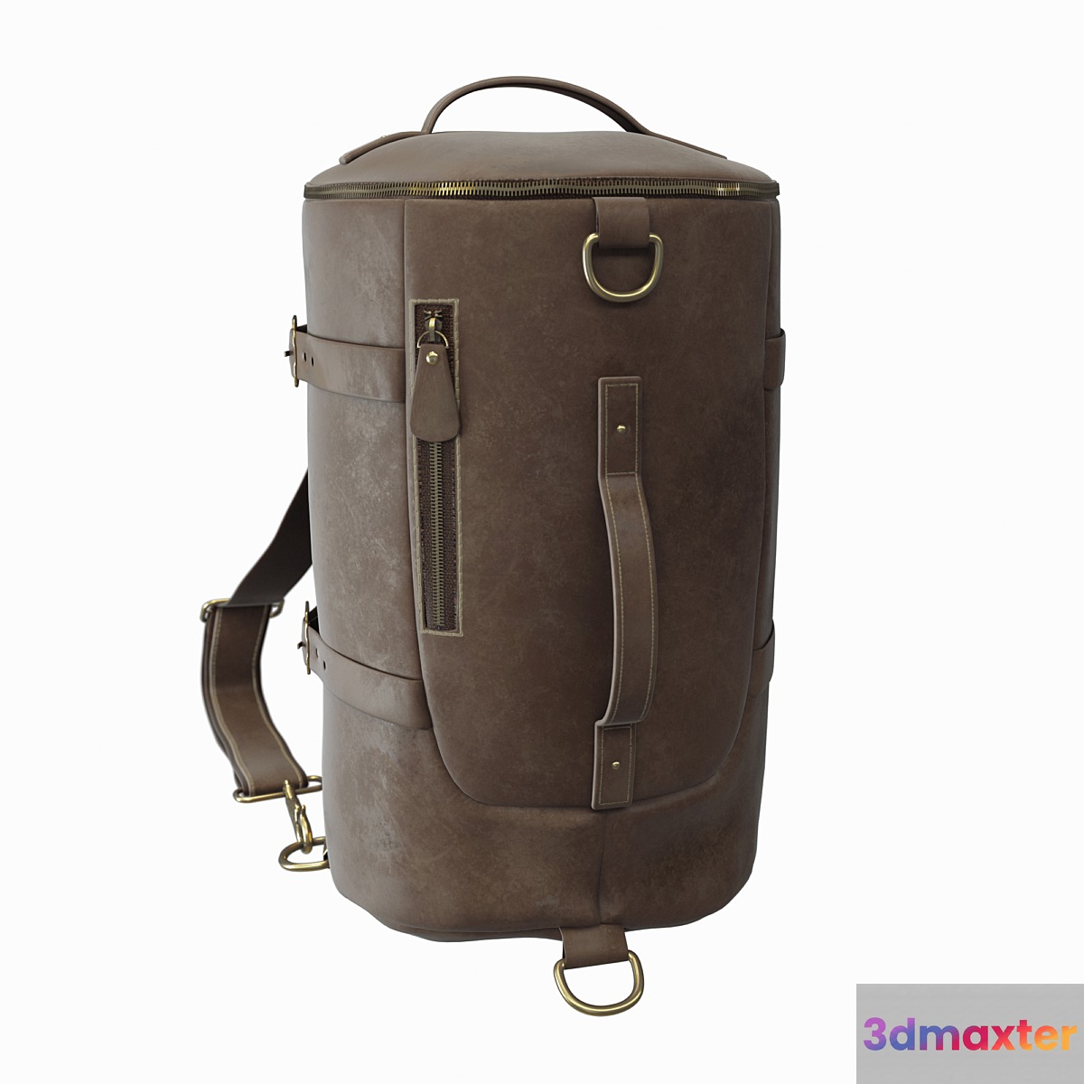 Vintage Leather Travel Backpack 3D Max