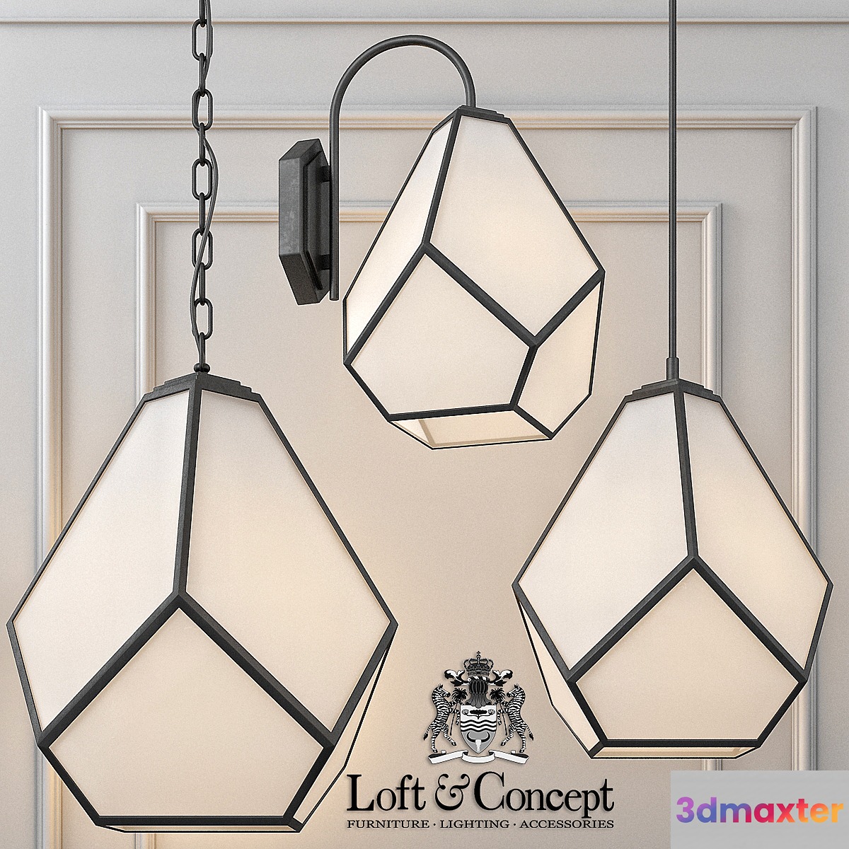 Geometry glass light  milk