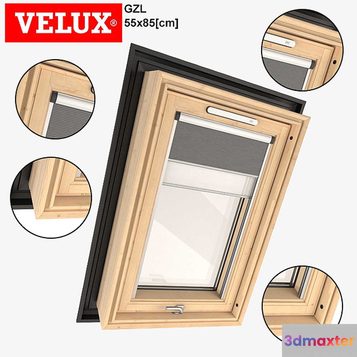 VELUX roof window GZL 3D Max