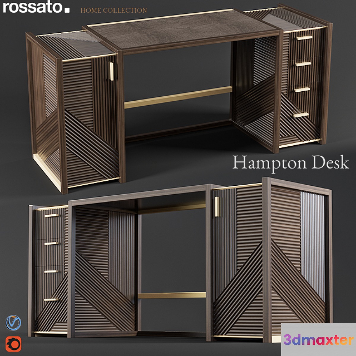 Hampton Desk 3D Max