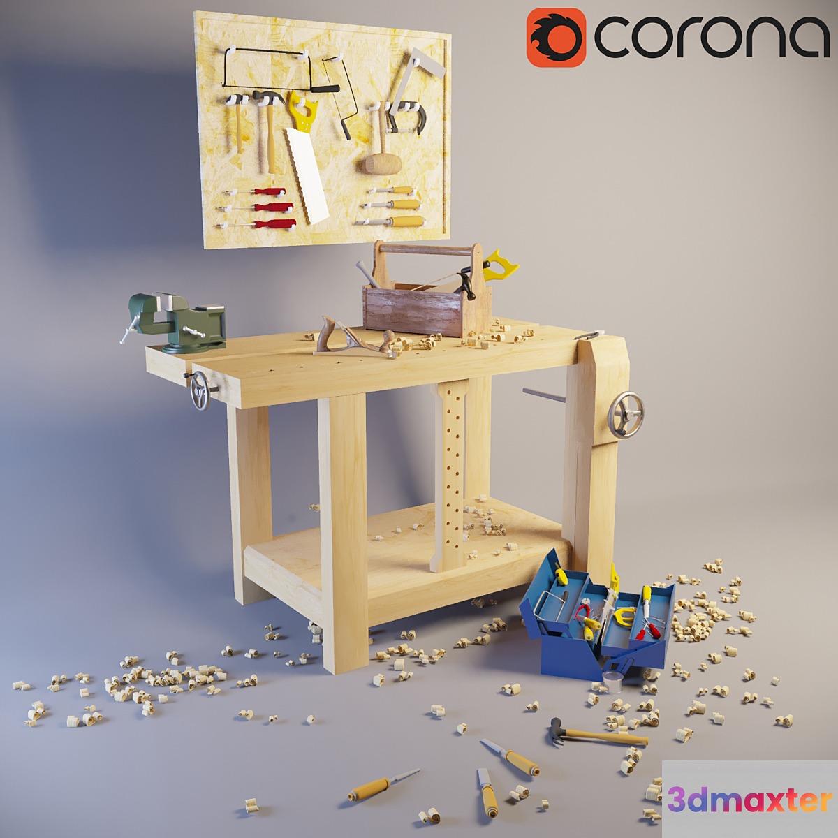 Table with tools 3D Max