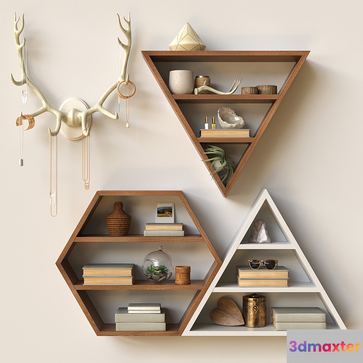 Triangular Shelves 3D Max