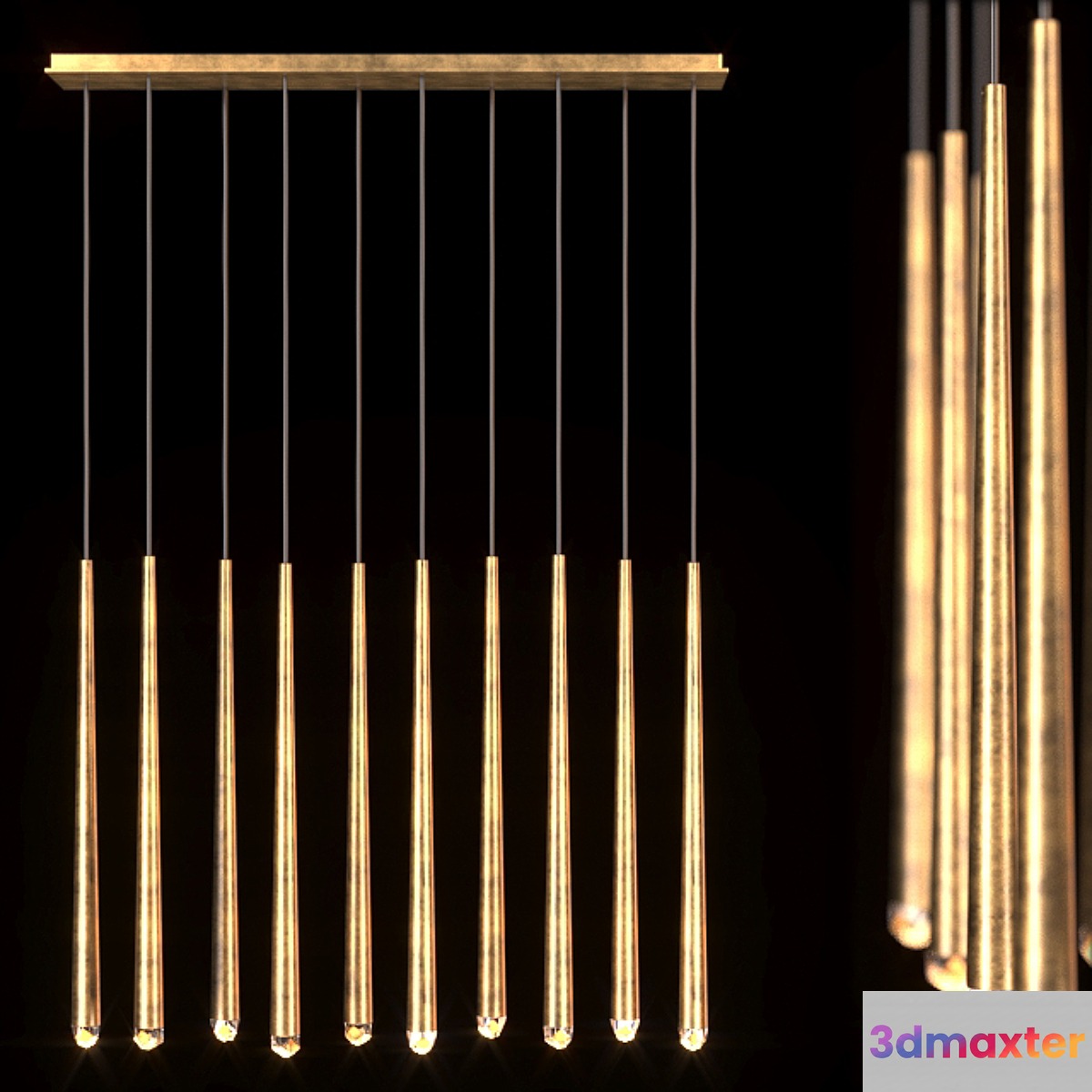 Suspension Restoration Hardware Aquitane Linear chandelier 48 - No.2