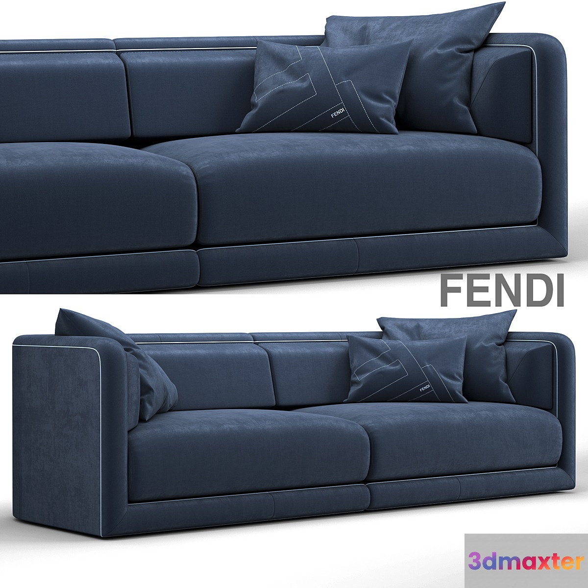 Fendi Casa Conrad Maxi Sofa Blue