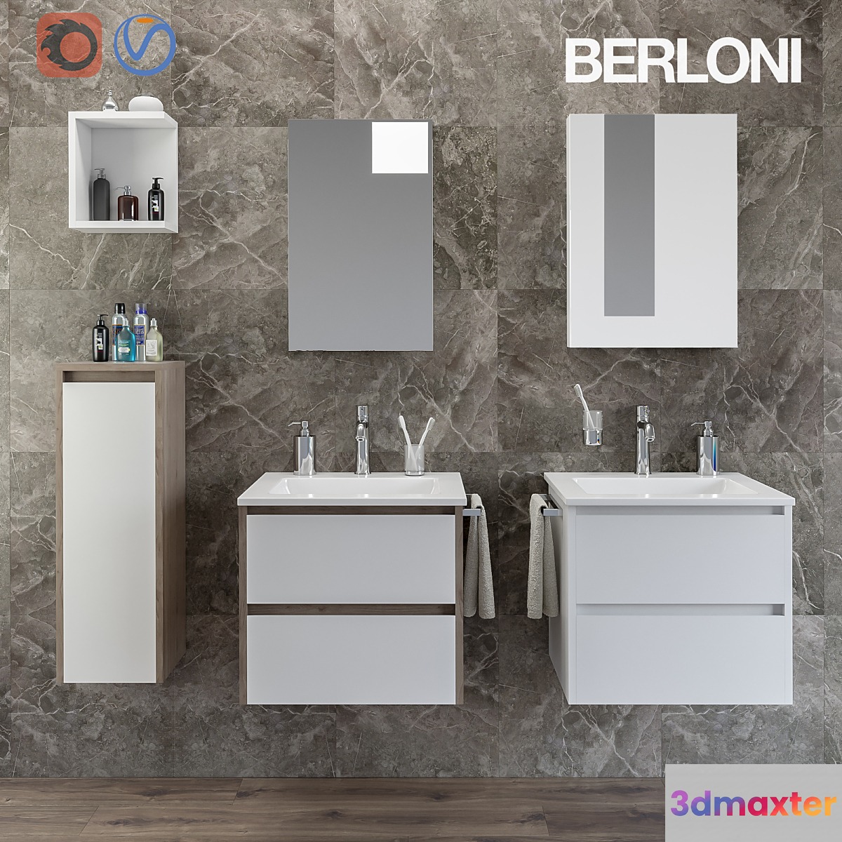 Two sets for the bathroom Berloni Form 3D Max