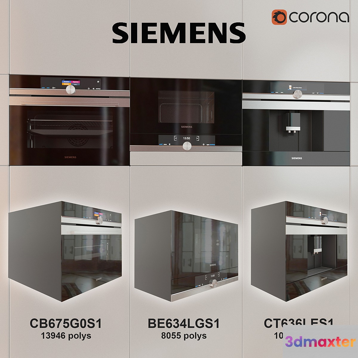 Siemens kitchen set 3D Max