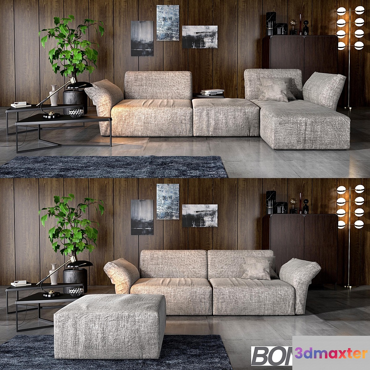 Bonaldo Cortina sofa 3D Max