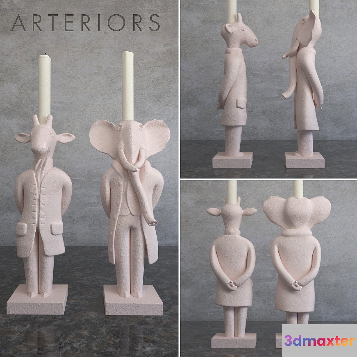 Arteriors Home Hamilton Candle Holders2013 3D Max