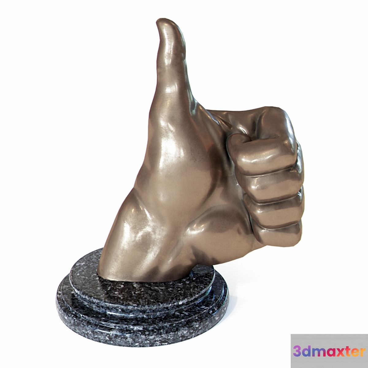 Figurine of the bronze hand 3D Max