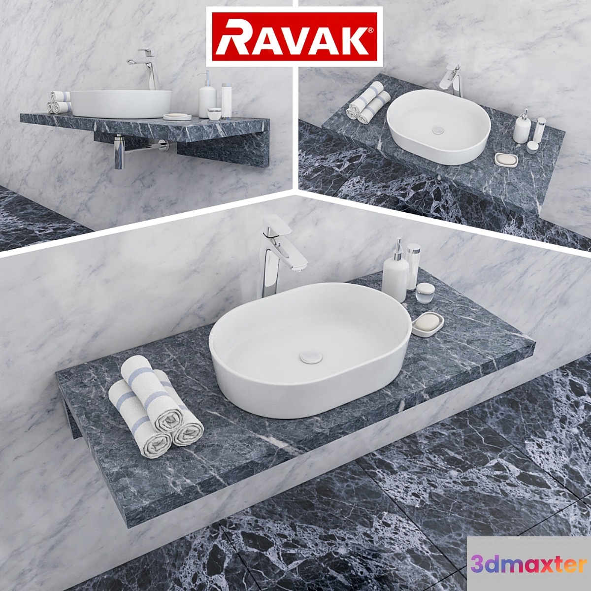 Washbasin RAVAK | Moon 2 3D Max