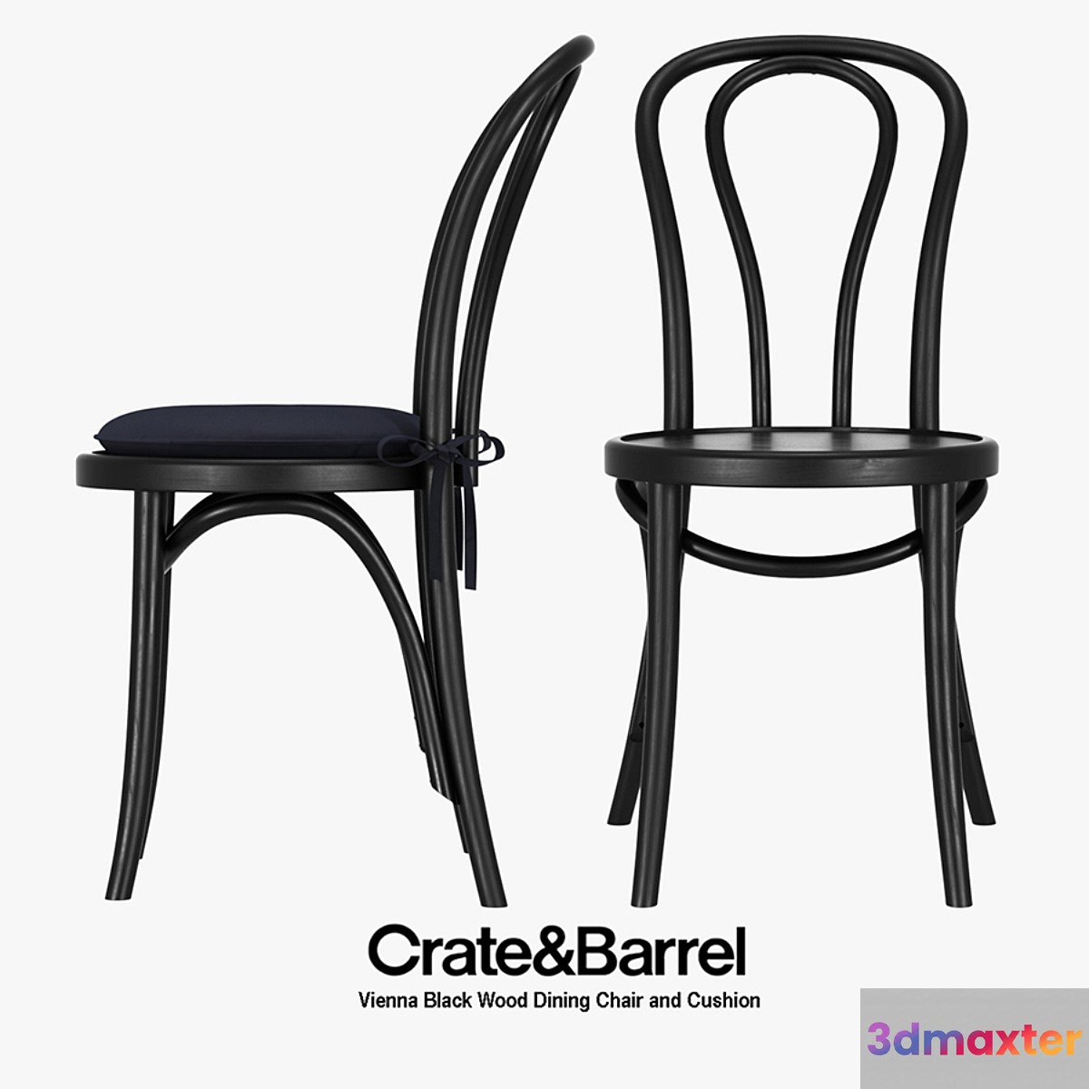 Crate & Barrel - Vienna Black Wood Dining Chair
