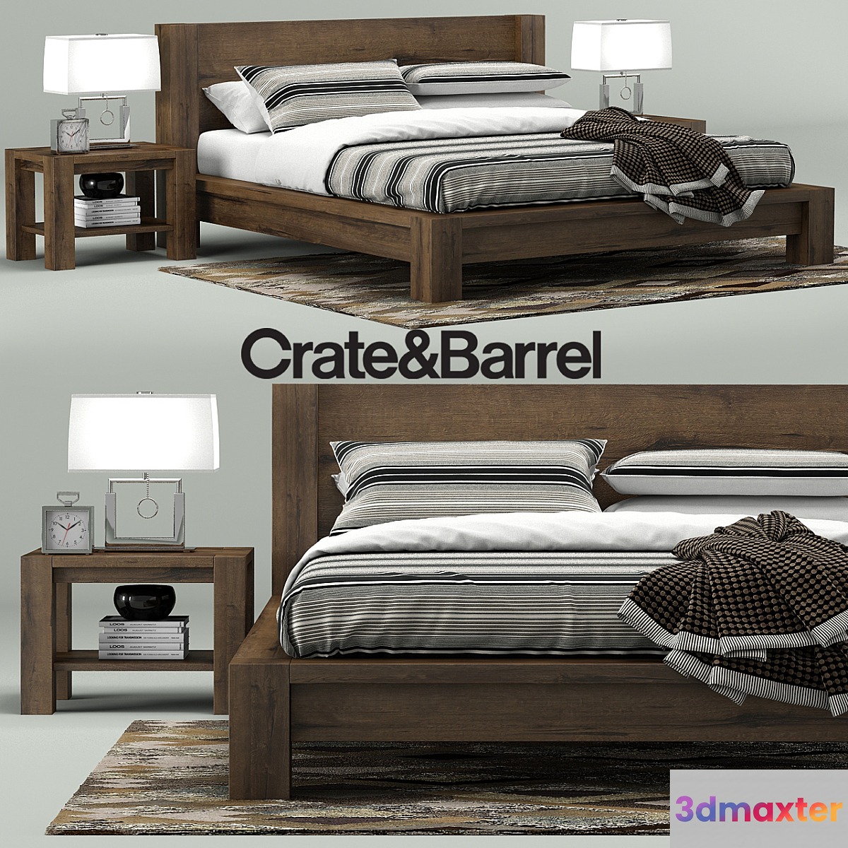 Big Sur Bed Collection Crate&Barrel 3D Max