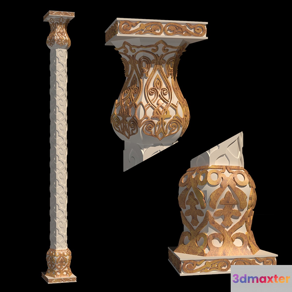 The column in Arabic style 3D Max