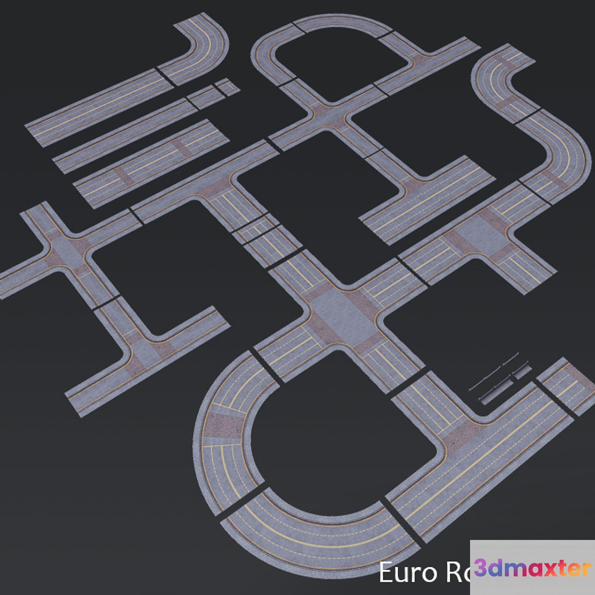 Euro Road set v1 (low poly) HD - No.2