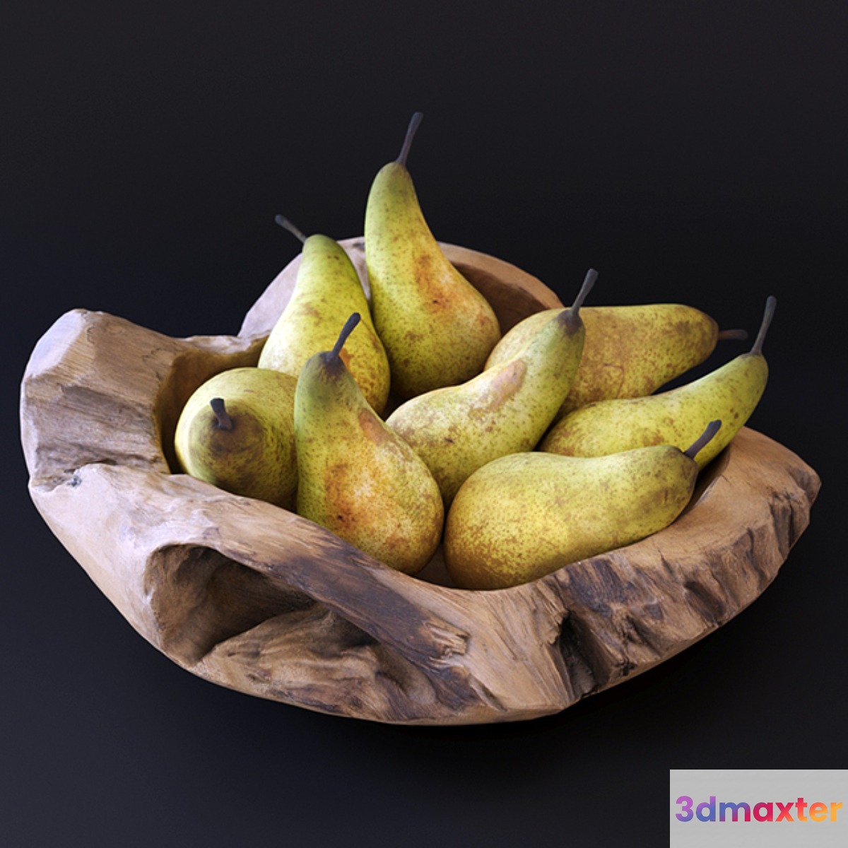 Decorative dish with pears 3D Max