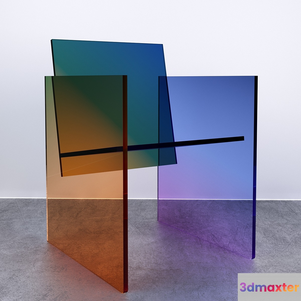 Ombr Glass Chair 3D Max