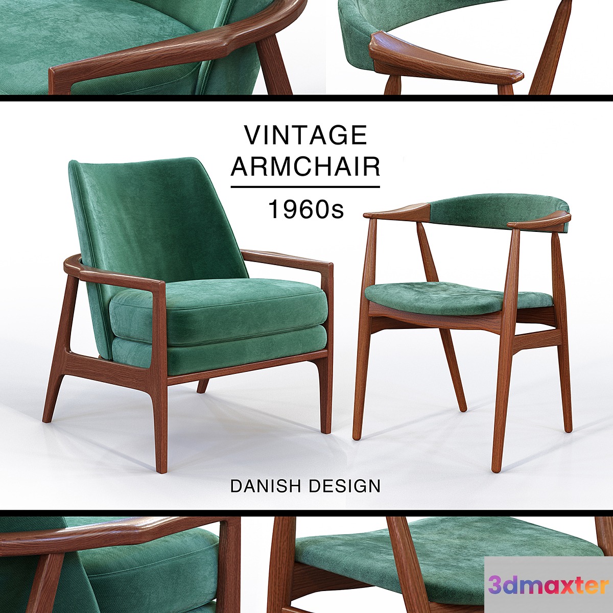 Vintage armchair 1960s 3D Max
