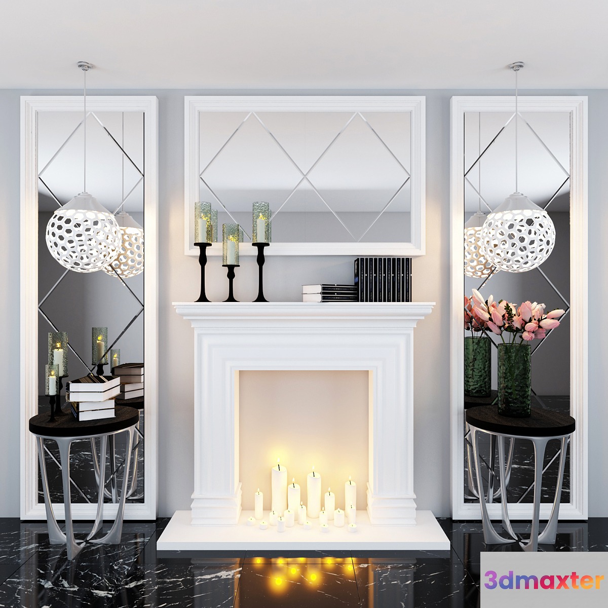 Decorative fireplace 3D Max