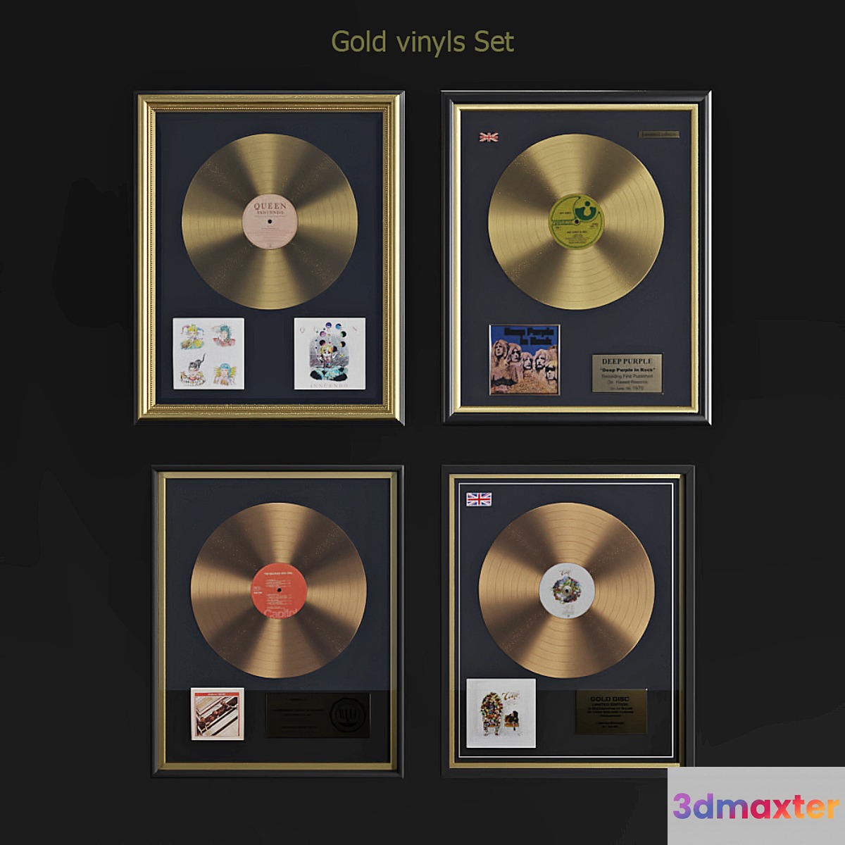 Gold vinyls set 3D Max