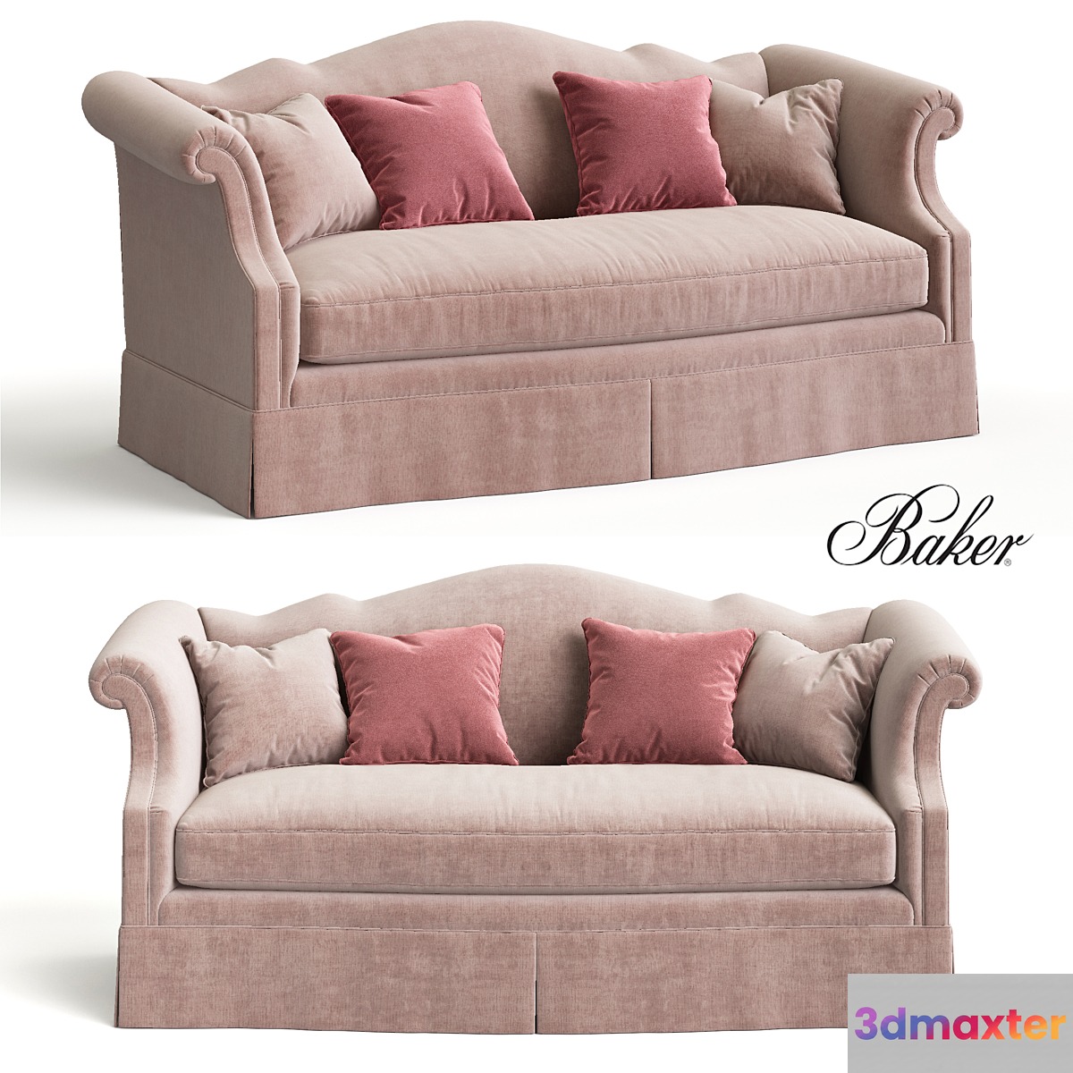 BAKER Camelback Sofa 6513-81 3D Max
