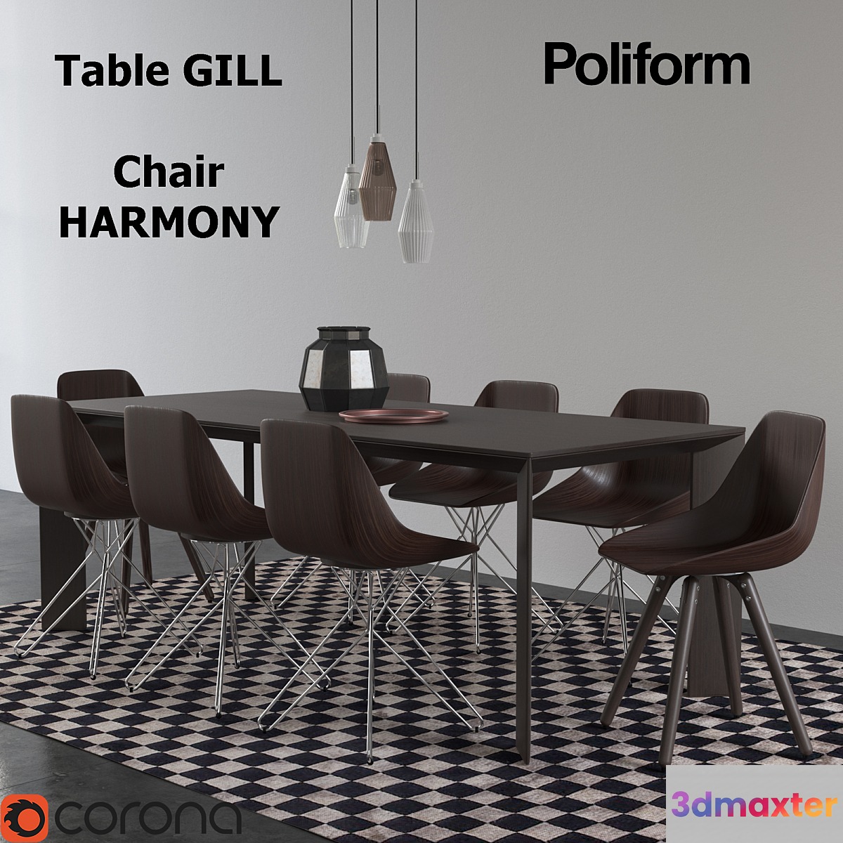 DRSet_Table GILL and Chair HARMONY