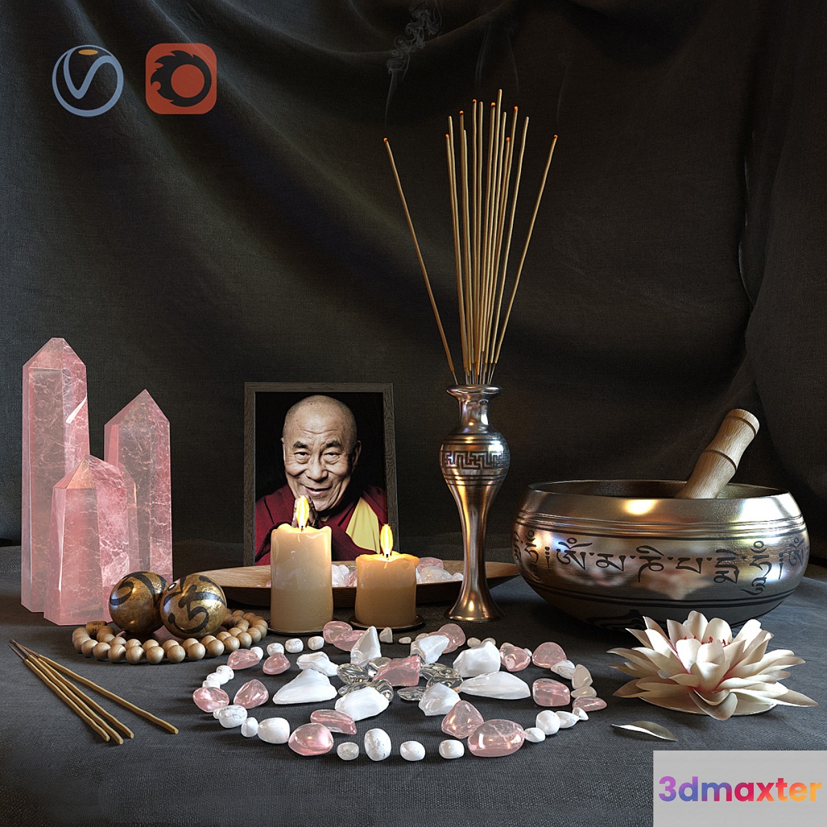 Healing Meditation Set 01 3D Max