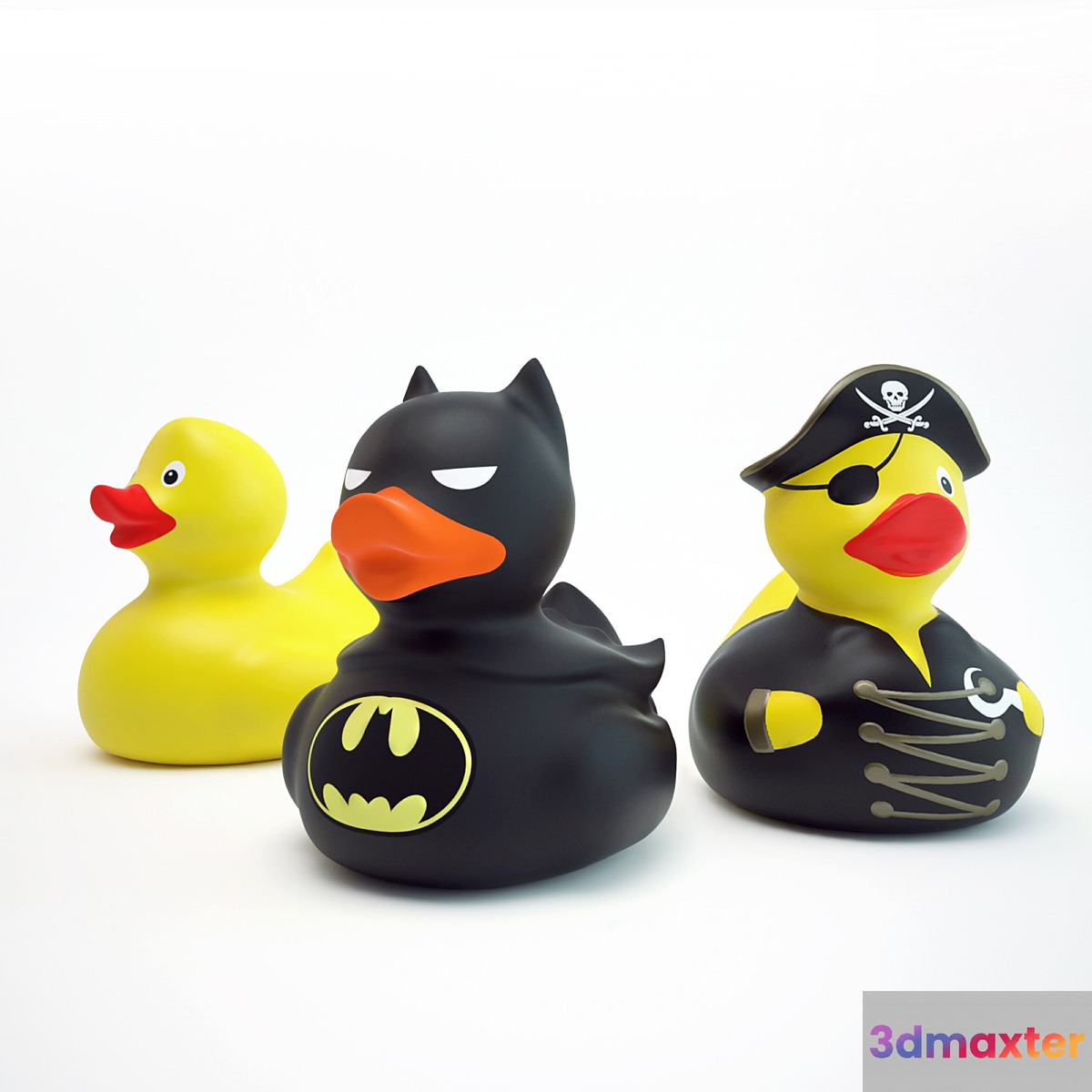 Set of rubber ducks for the bathroom 3D Max