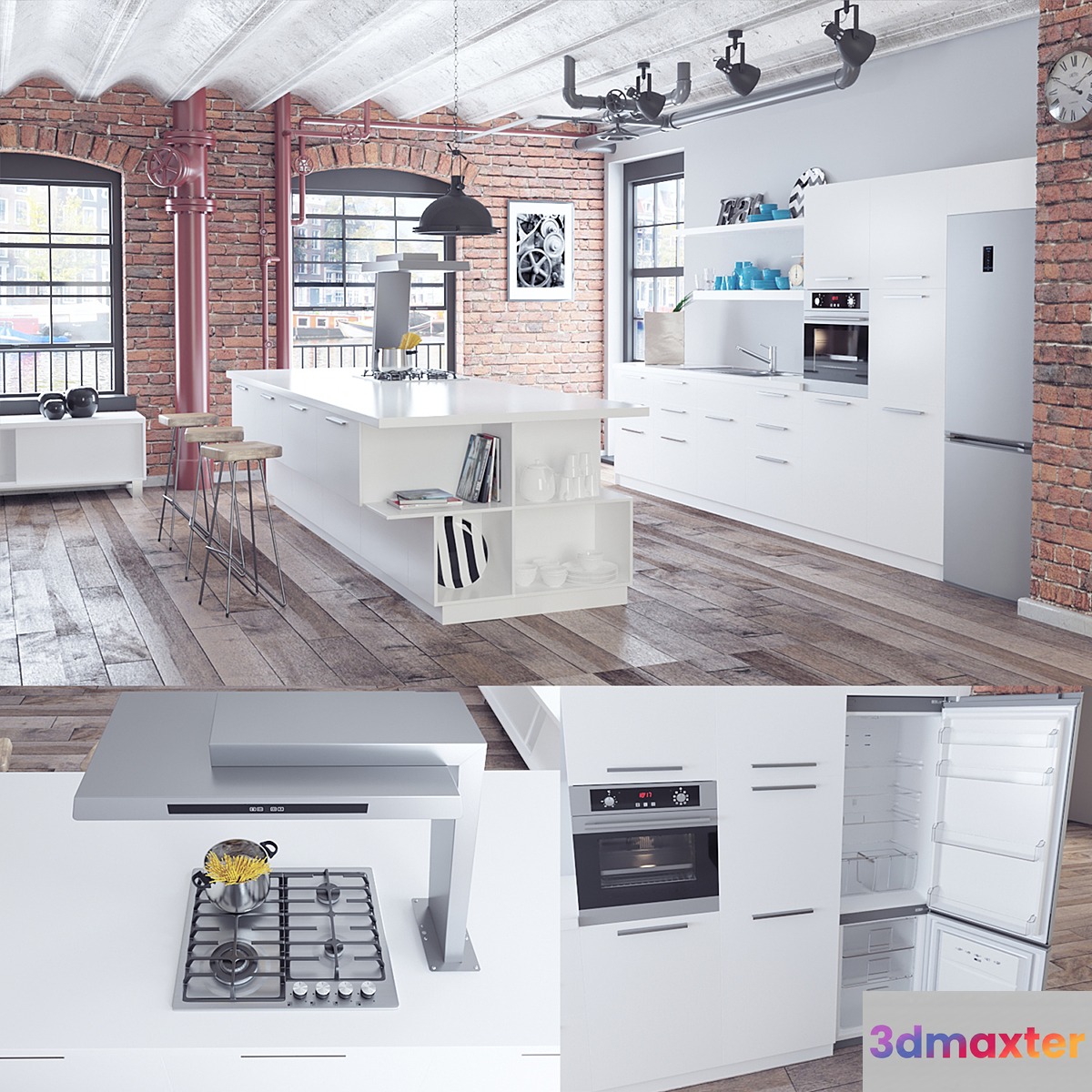 Kitchen Loft 3D Max