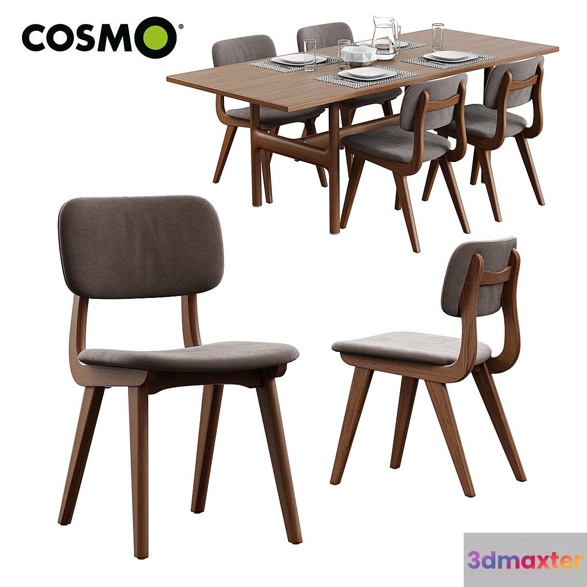 Cosmo _ Trestle Table + Civil Chair 3D Max