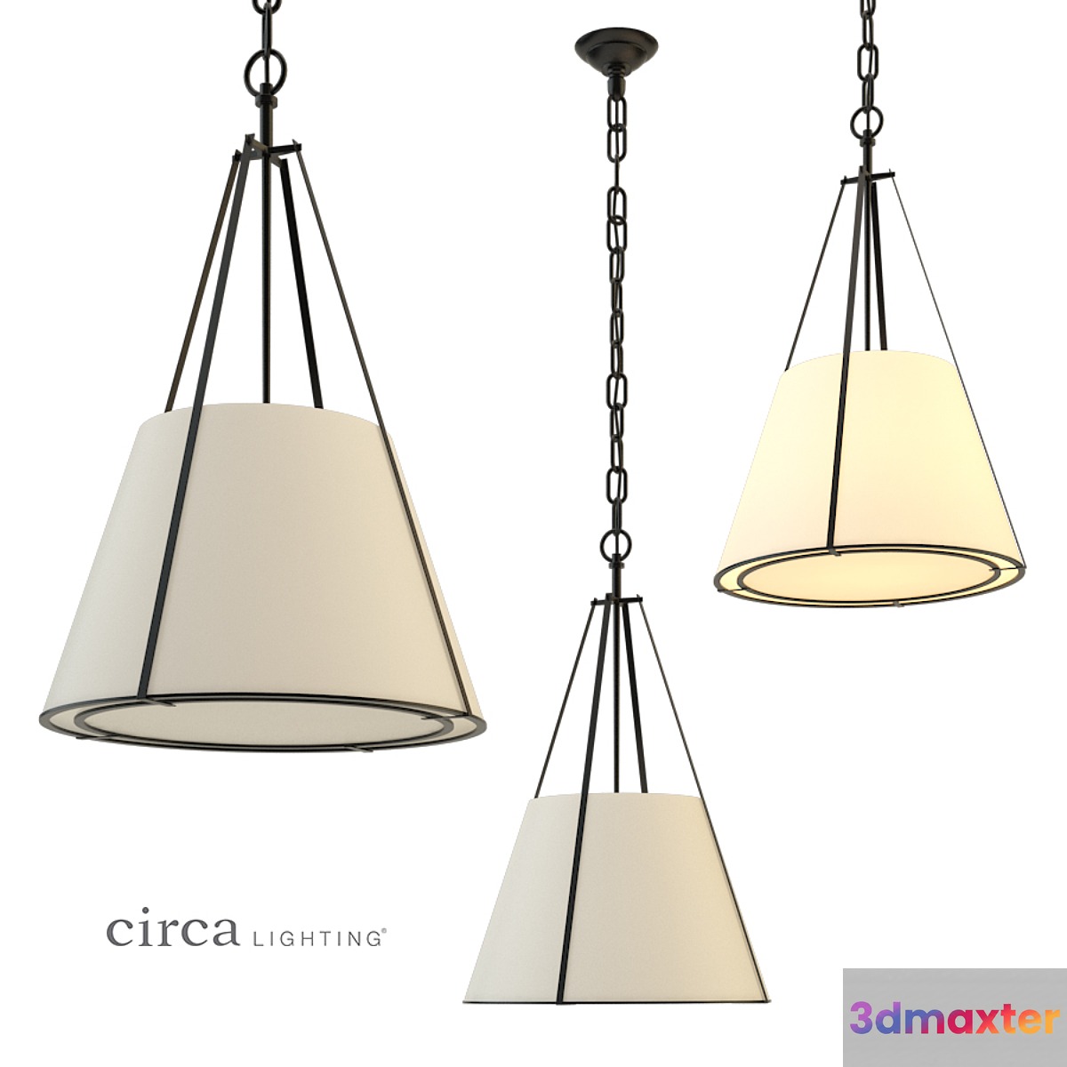 Chandelier Aspen Small Conical Hanging Shade 3D Max