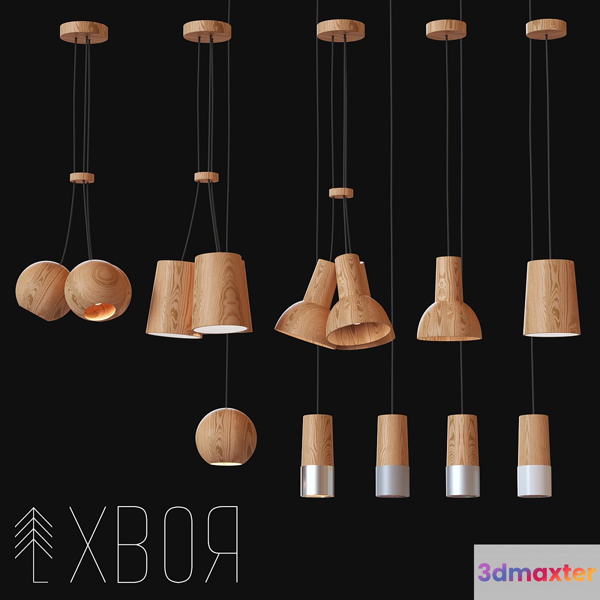 Suspended light fixtures 3D Max