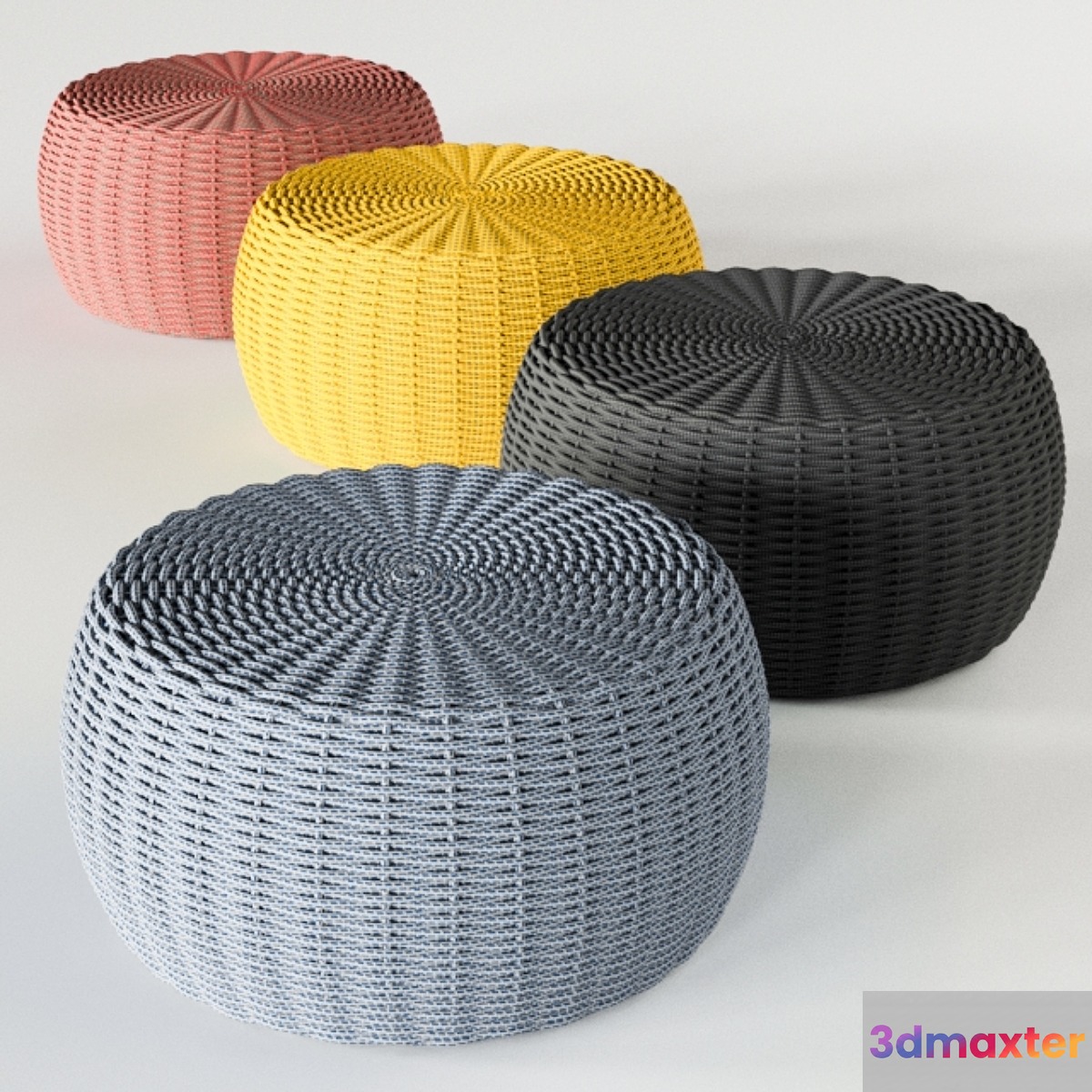 Tidelli MARINA POUF (4 Colors) 3D Max