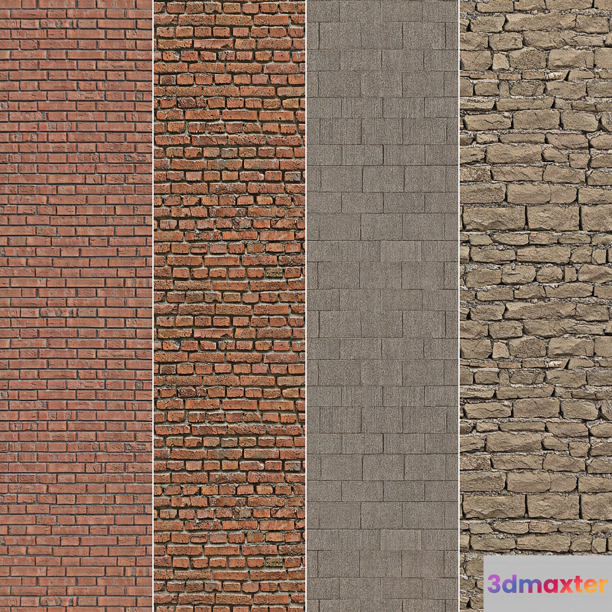 Bricks Set Material 3D Max