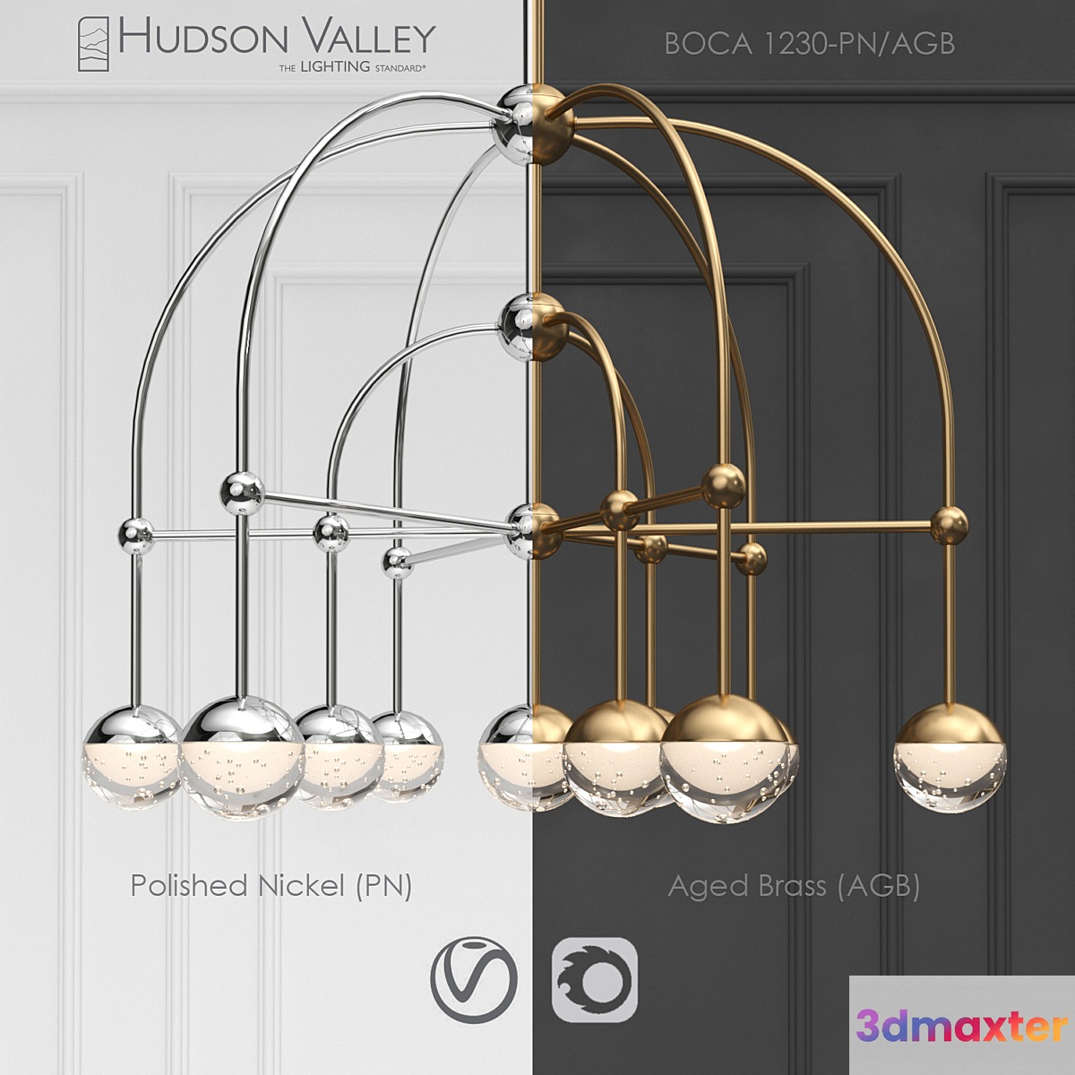 Chandelier BOCA 1230-PN _ AGB 3D Max