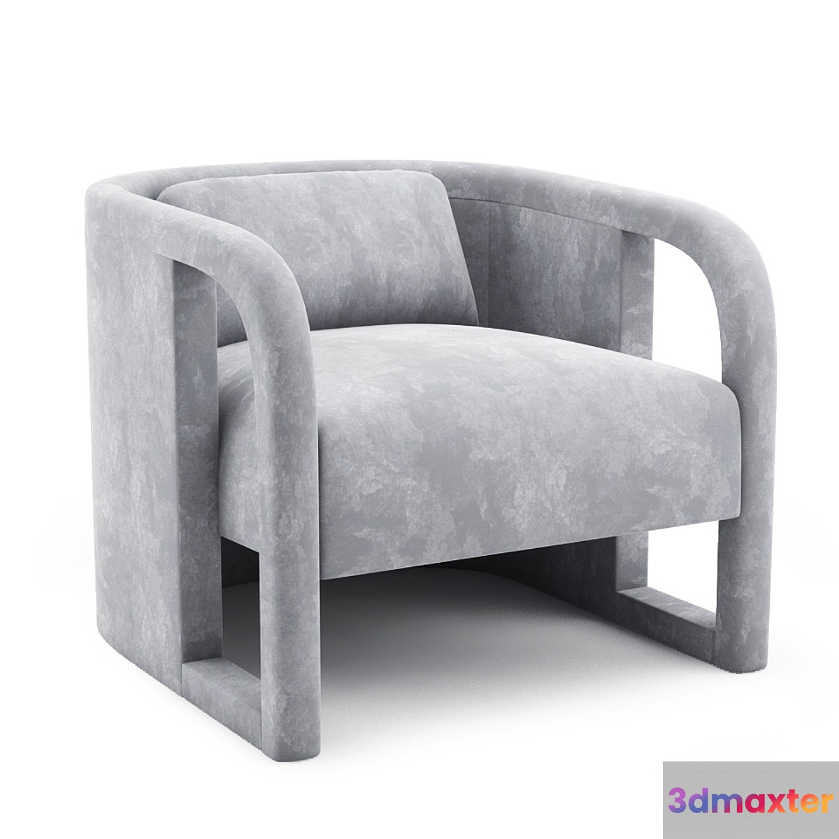 Milo Baughman Pair of Curved Velvet Club Chairs