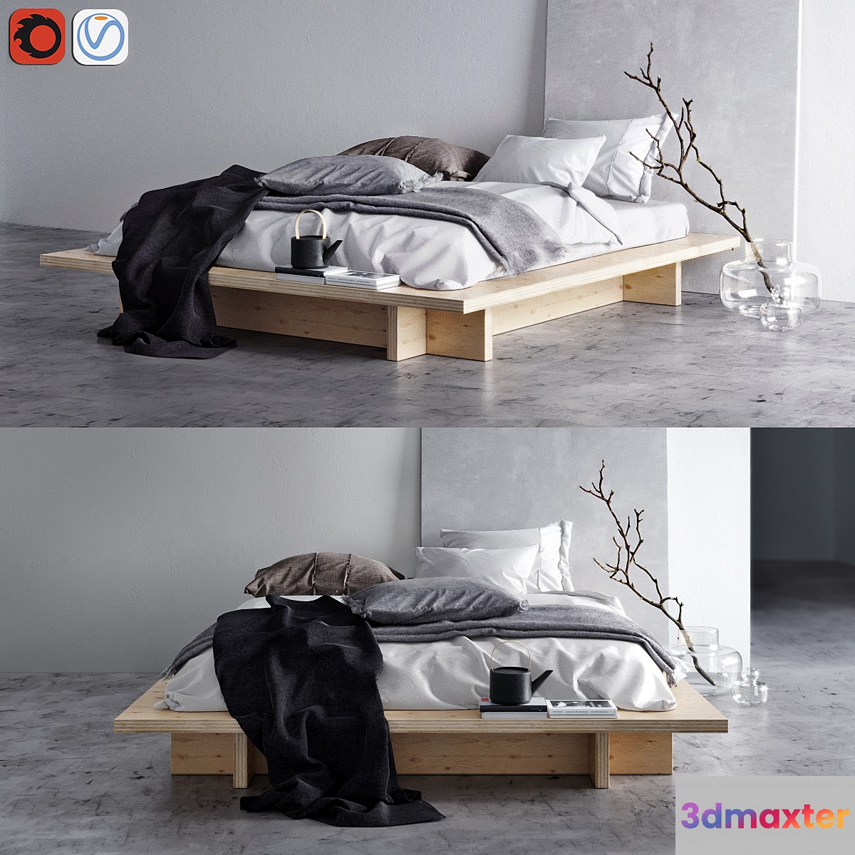 Bed set 3D Max