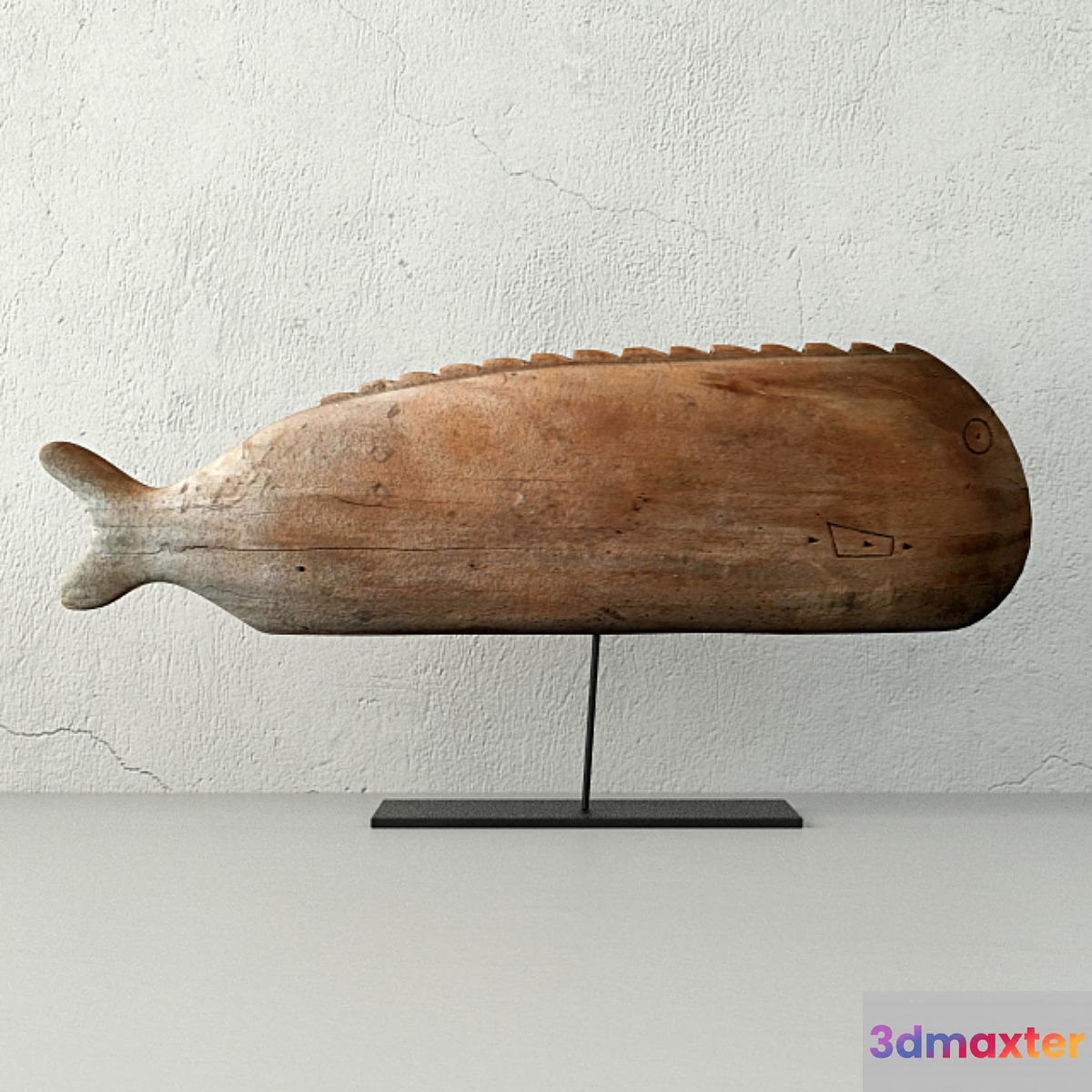 Antique Hand Carved Wooden Fish Sculpture