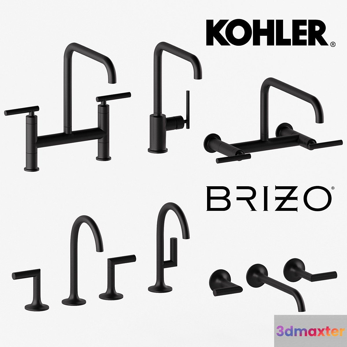 BLACK FAUCETS COLLECTION 3D Max